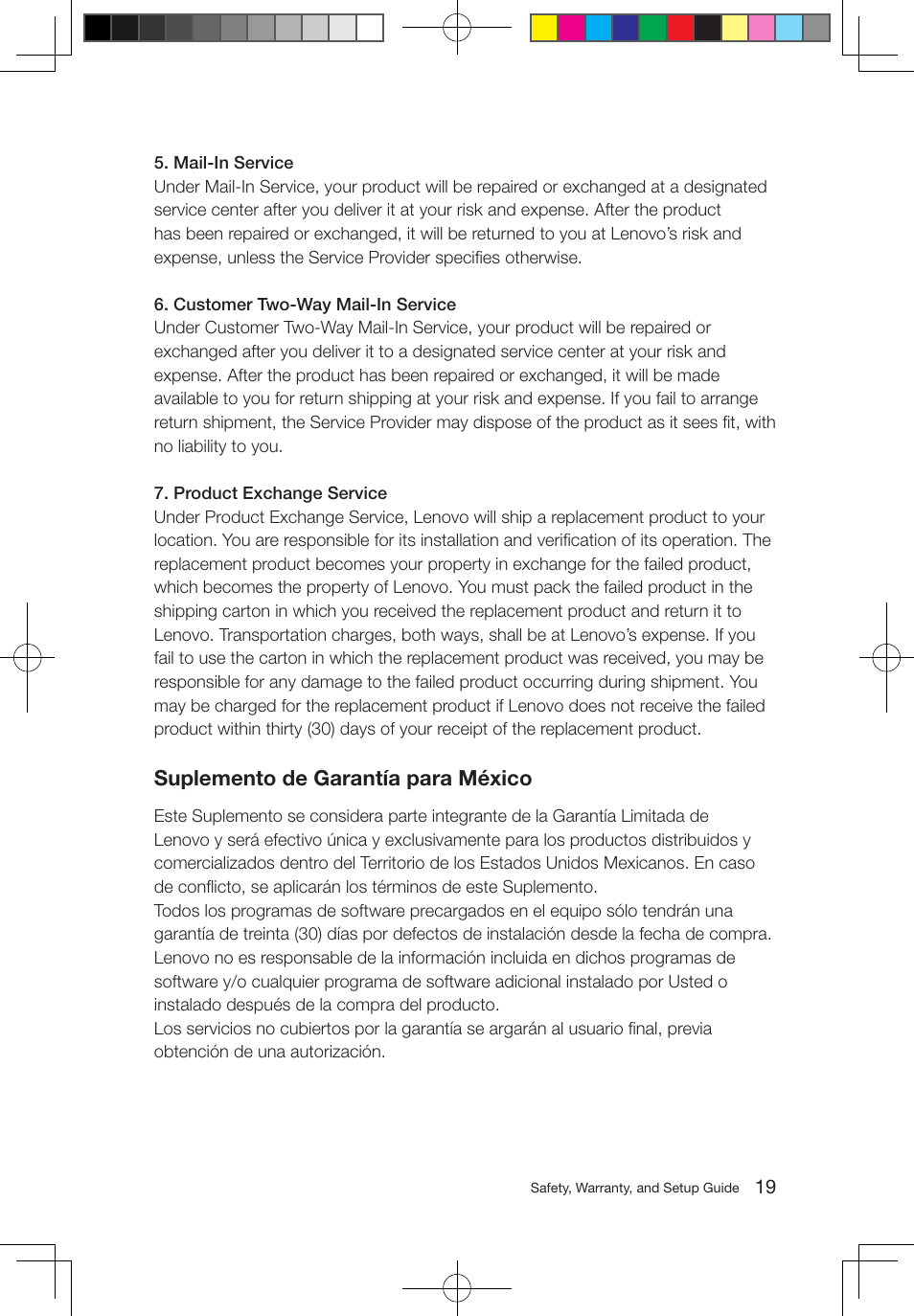 Suplemento de garantía para méxico | Lenovo S710 All-in-One User Manual | Page 20 / 24