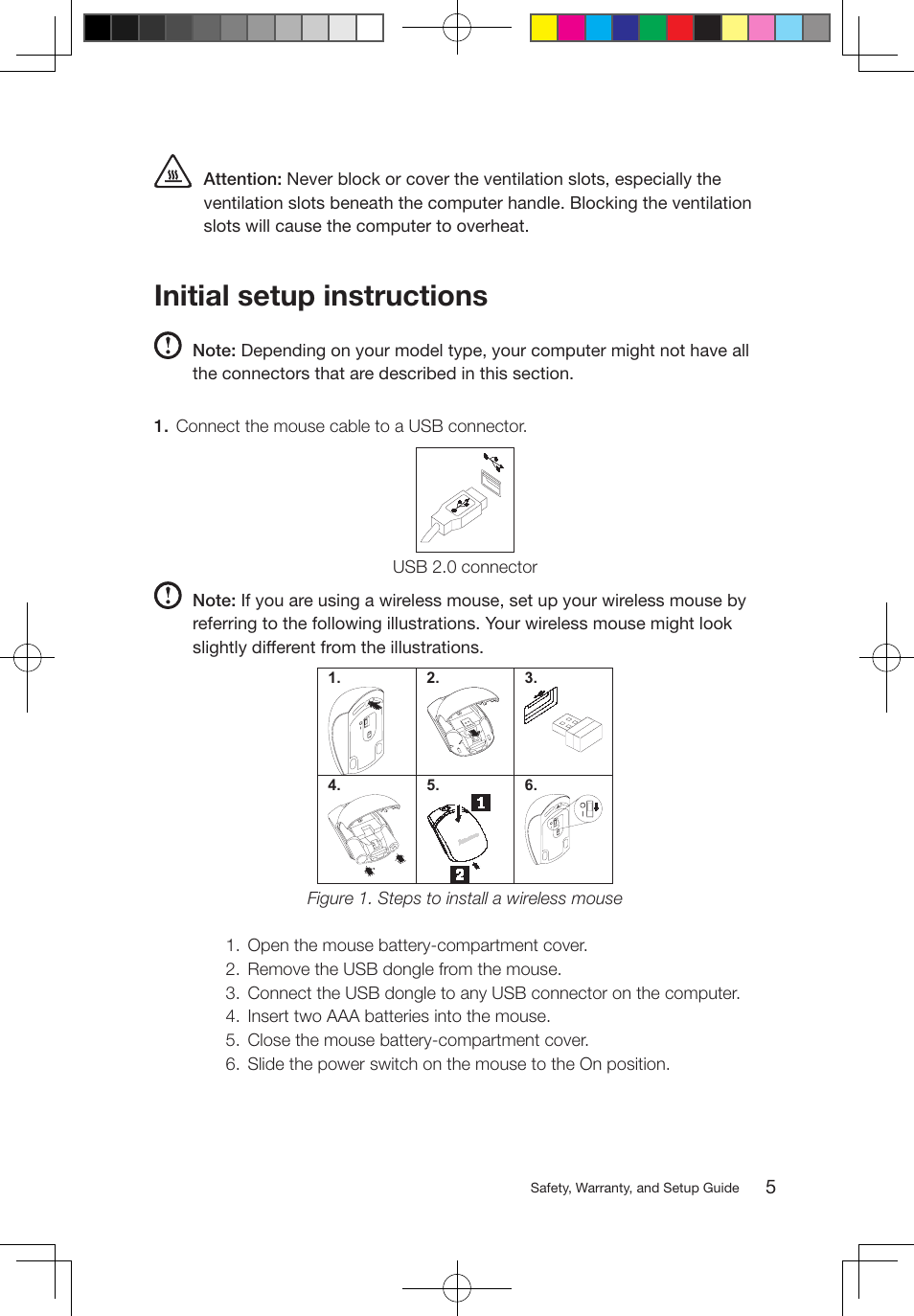 Initial setup instructions | Lenovo S710 All-in-One User Manual | Page 6 / 24