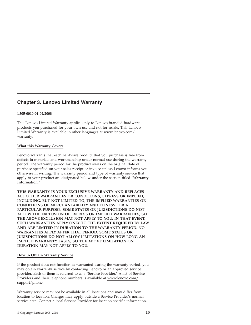 Chapter 3. lenovo limited warranty, Chapter, Lenovo | Limited, Warranty | Lenovo Secure Managed Client User Manual | Page 21 / 40