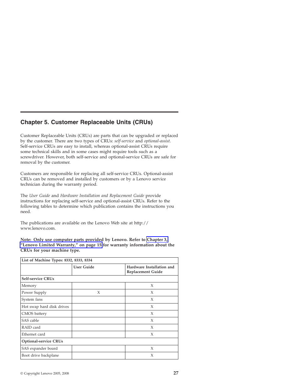 Chapter 5. customer replaceable units (crus), Chapter, Customer | Replaceable, Units, Crus) | Lenovo Secure Managed Client User Manual | Page 33 / 40