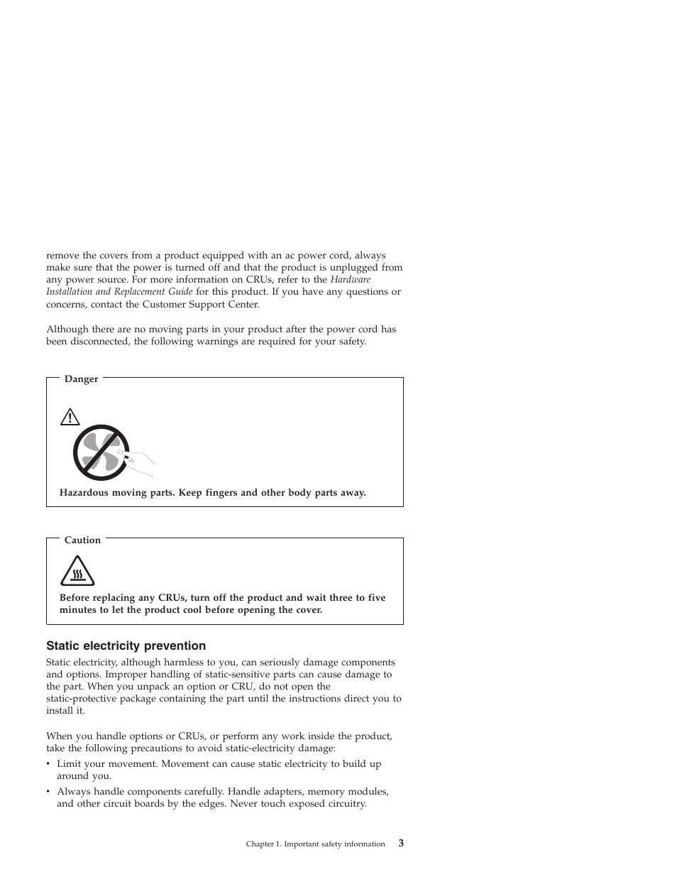 Static electricity prevention, Static, Electricity | Prevention | Lenovo Secure Managed Client User Manual | Page 9 / 40
