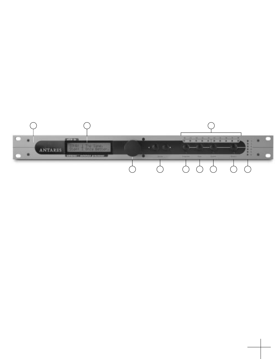 Chapter 3: panel controls and connectors, The front panel | Antares ATR-1a User Manual | Page 17 / 54