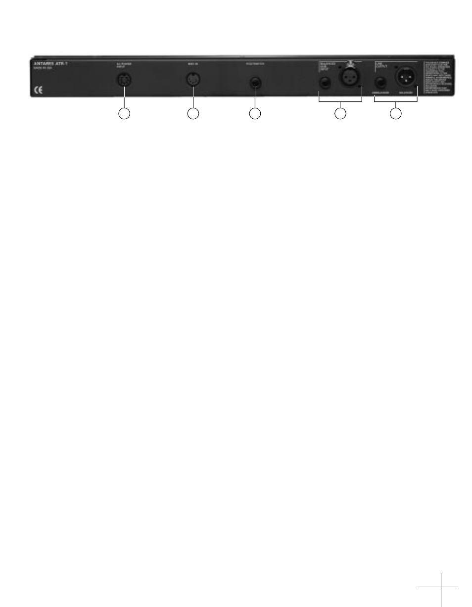 The back panel | Antares ATR-1a User Manual | Page 19 / 54