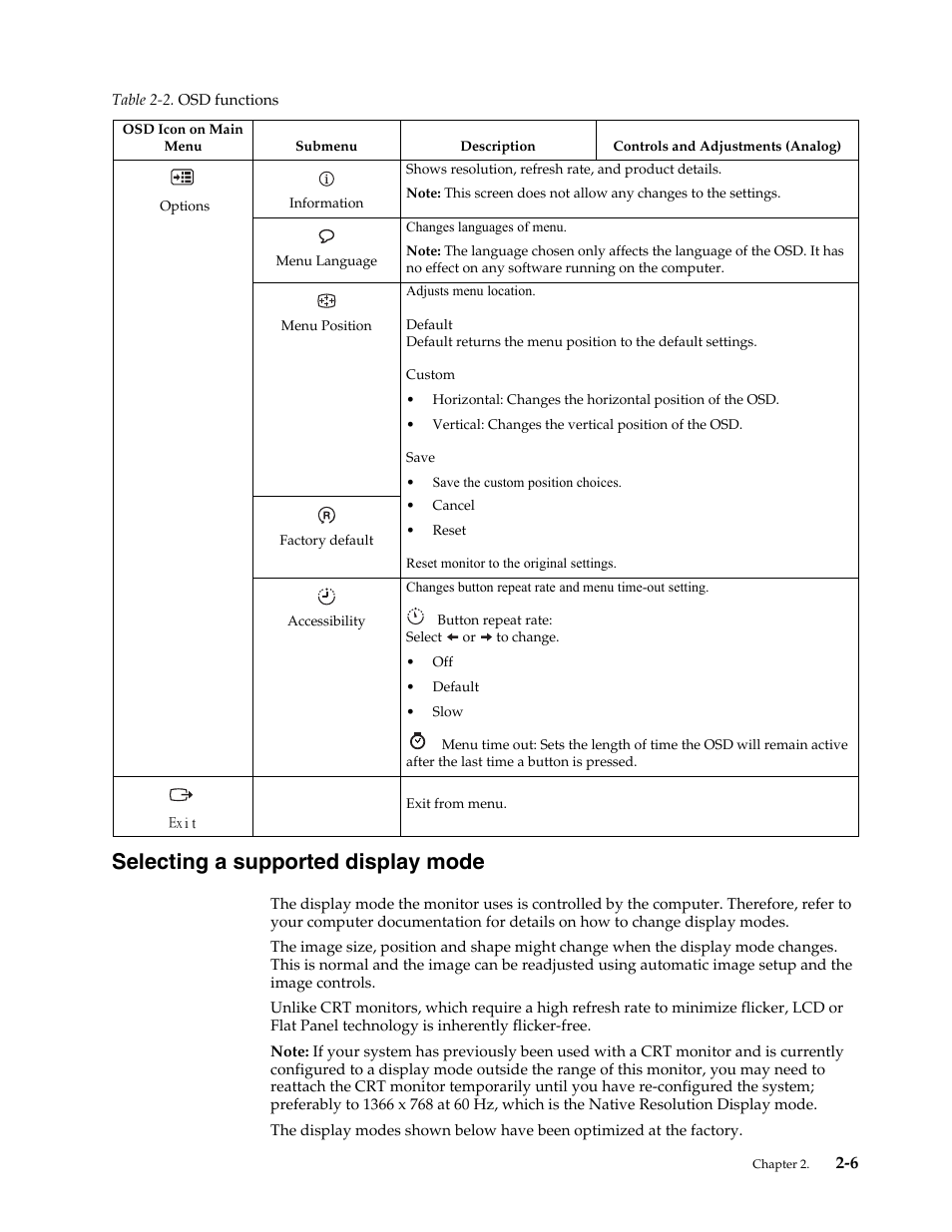 Selecting a supported display mode | Lenovo LI1921 Wide Flat Panel Monitor User Manual | Page 15 / 29