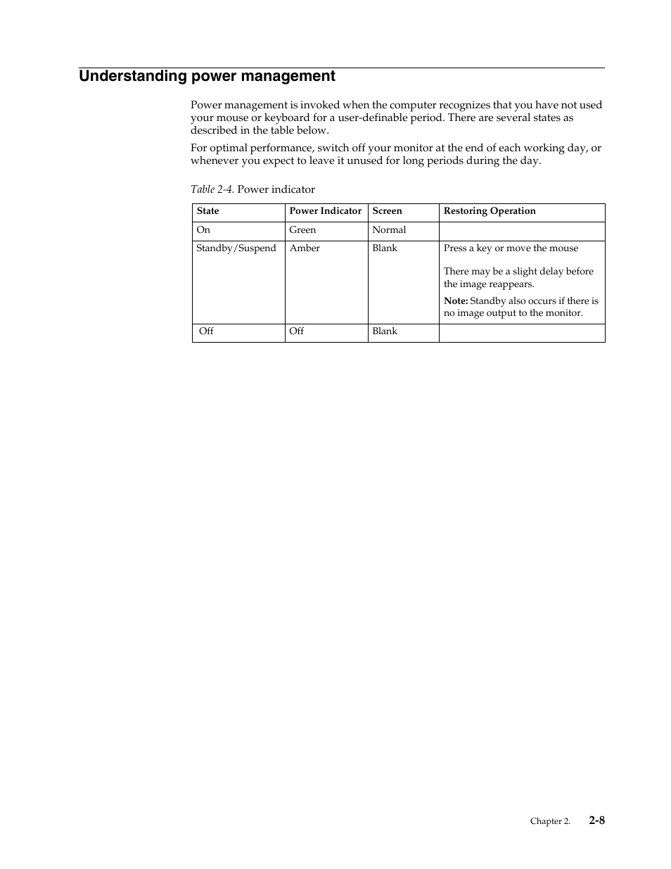 Understanding power management, Understanding power management -8 | Lenovo LI1921 Wide Flat Panel Monitor User Manual | Page 17 / 29