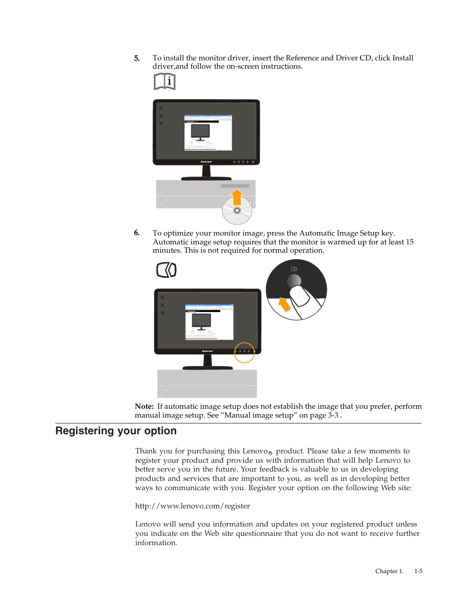 Registering your option, Registering, Your | Option | Lenovo LI1963 Wide Flat Panel Monitor User Manual | Page 9 / 27