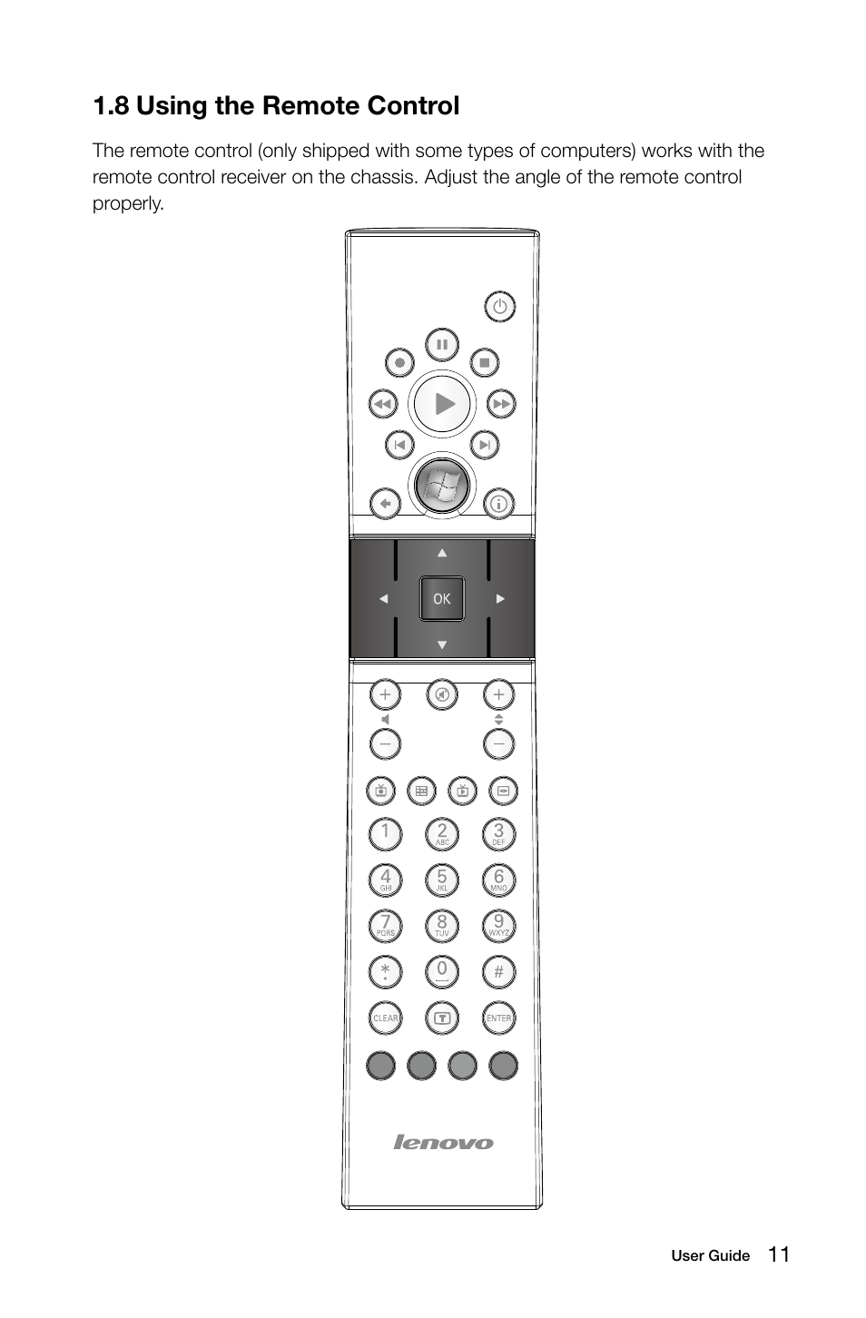 8 using the remote control | Lenovo IdeaCentre B305 User Manual | Page 16 / 51