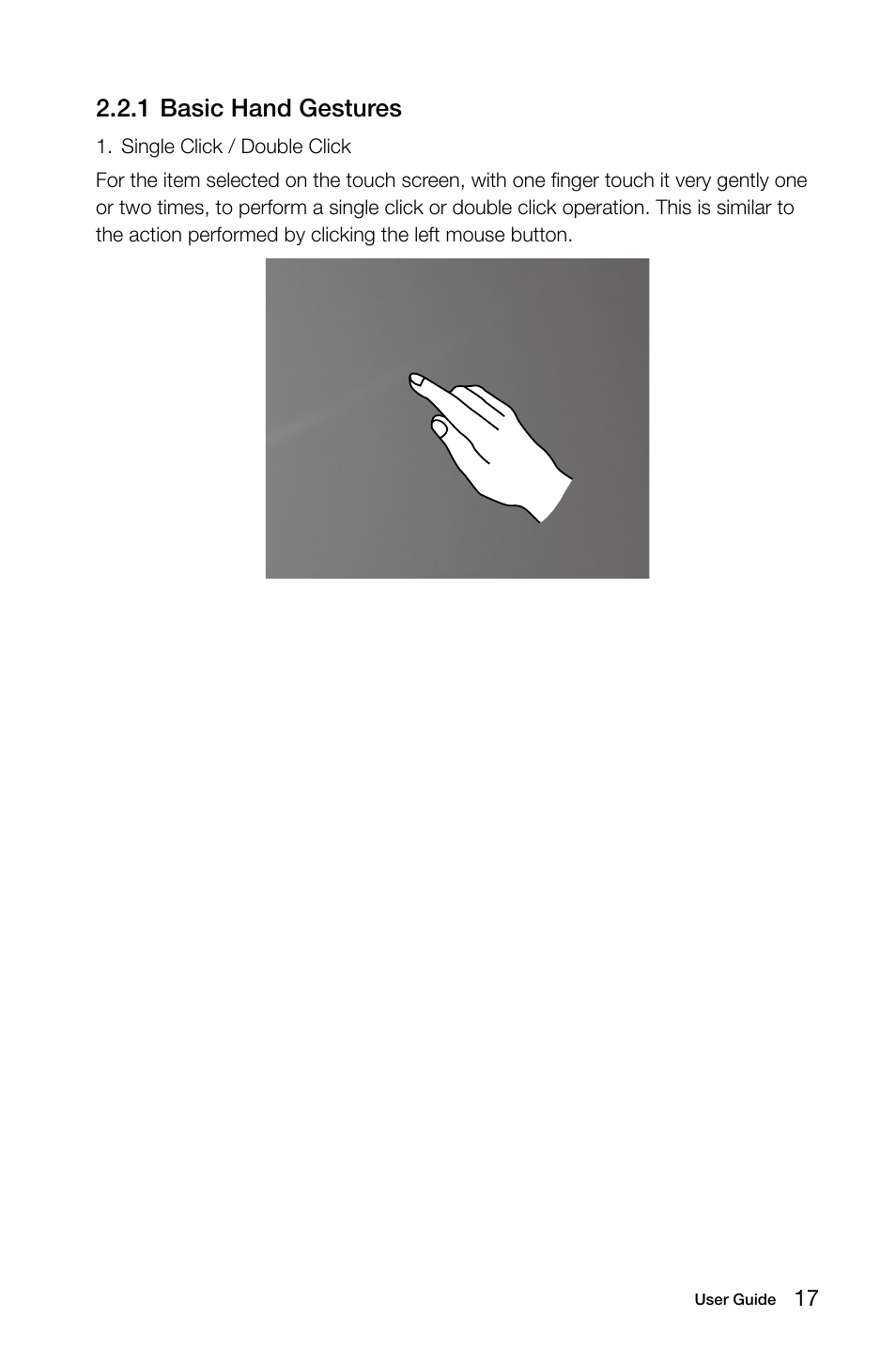 1 basic hand gestures | Lenovo IdeaCentre B305 User Manual | Page 22 / 51