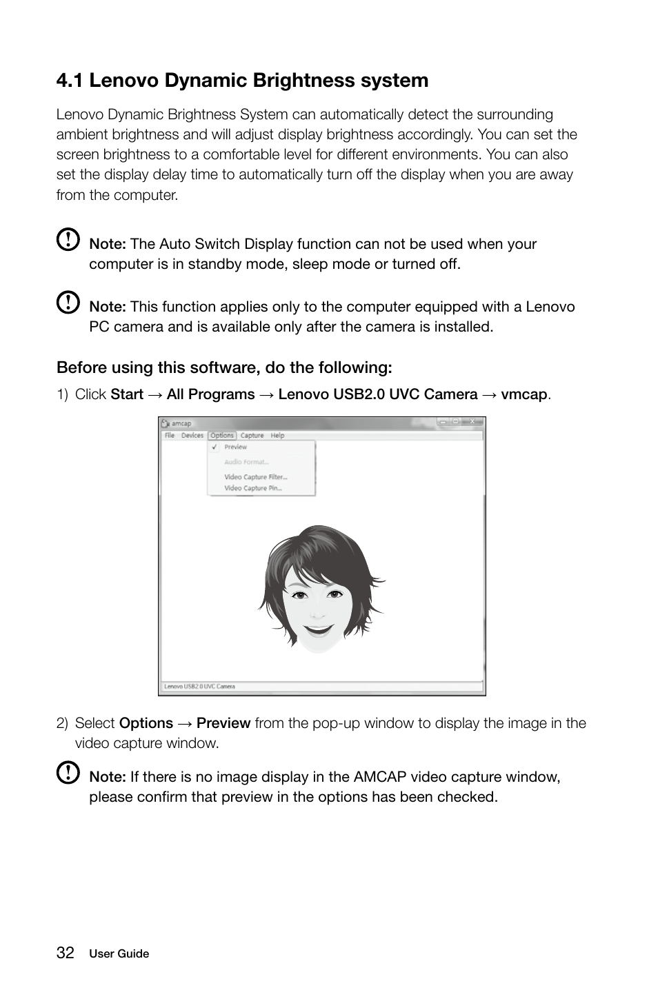 1 lenovo dynamic brightness system | Lenovo IdeaCentre B305 User Manual | Page 37 / 51