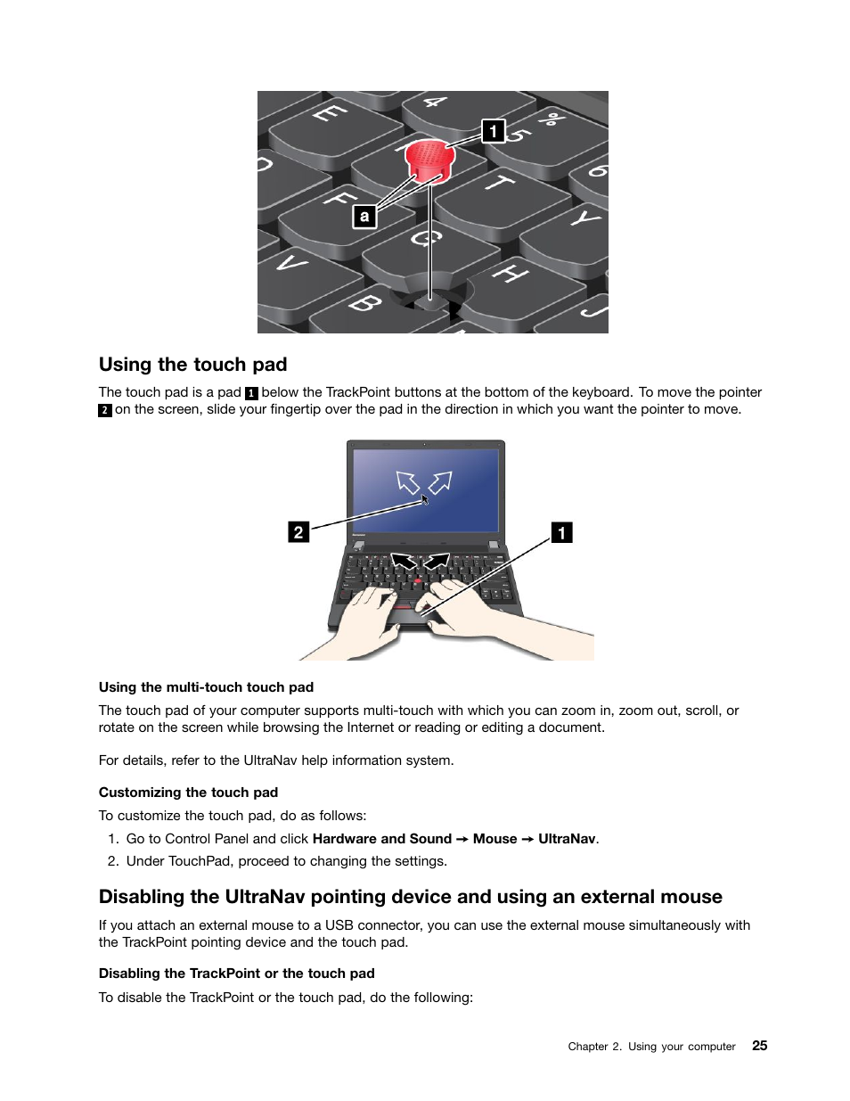 Using the touch pad | Lenovo ThinkPad Edge E145 User Manual | Page 41 / 158