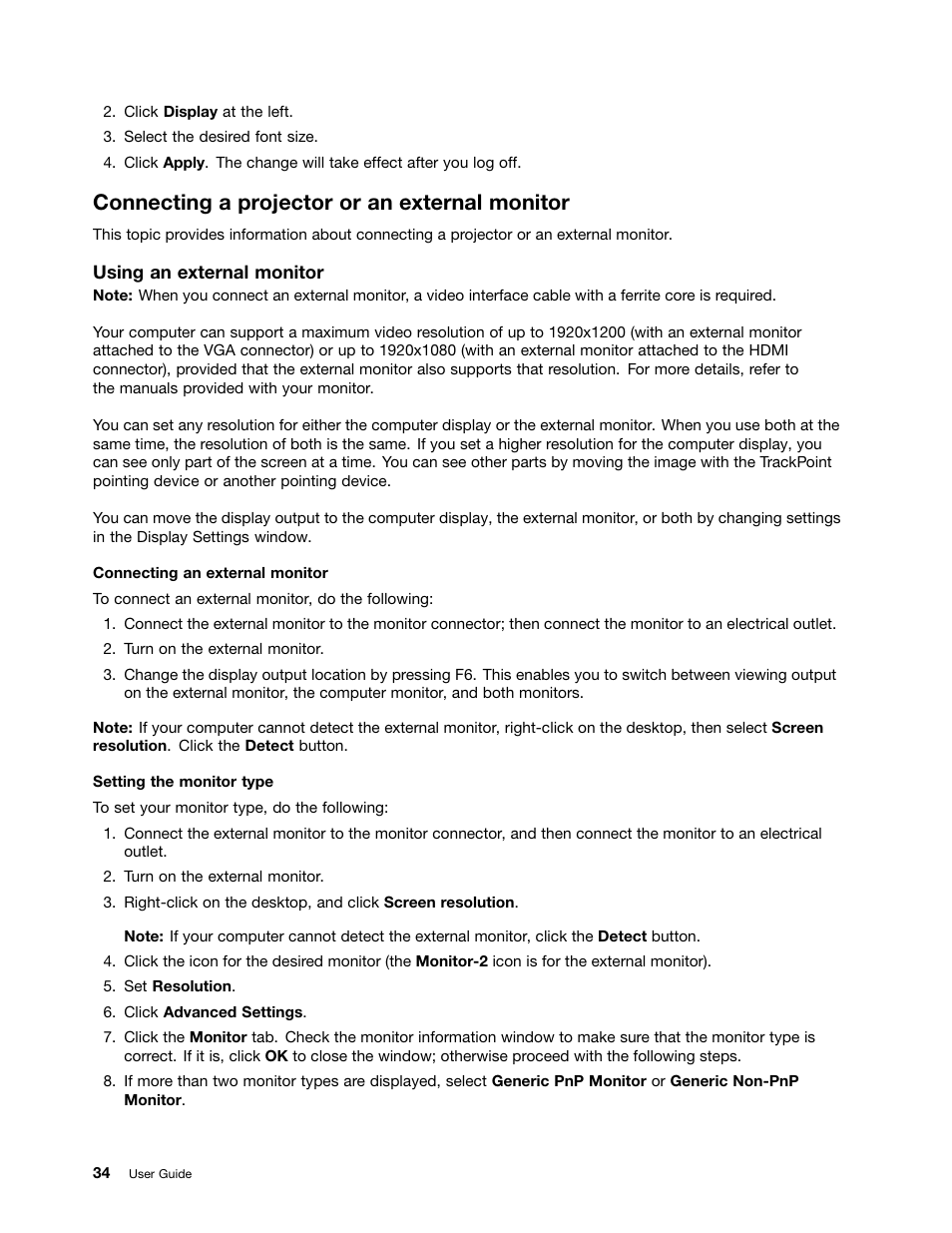Connecting a projector or an external monitor | Lenovo ThinkPad Edge E145 User Manual | Page 50 / 158