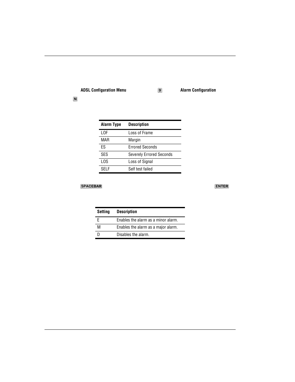 Configuring alarms | ADC 320F User Manual | Page 32 / 68