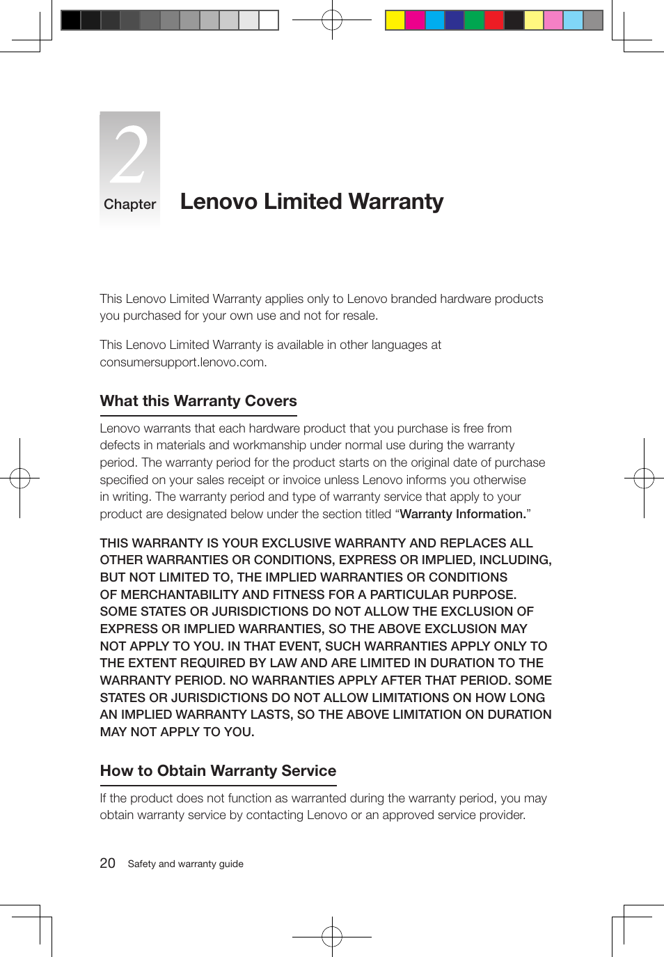 Lenovo limited warranty | Lenovo IdeaCentre B500 User Manual | Page 25 / 43