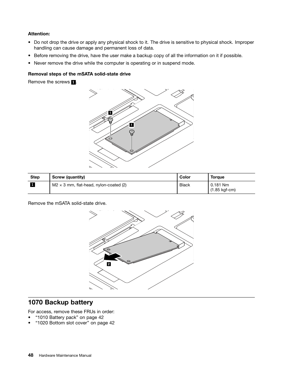 1070 backup battery | Lenovo K4350 Notebook User Manual | Page 54 / 82