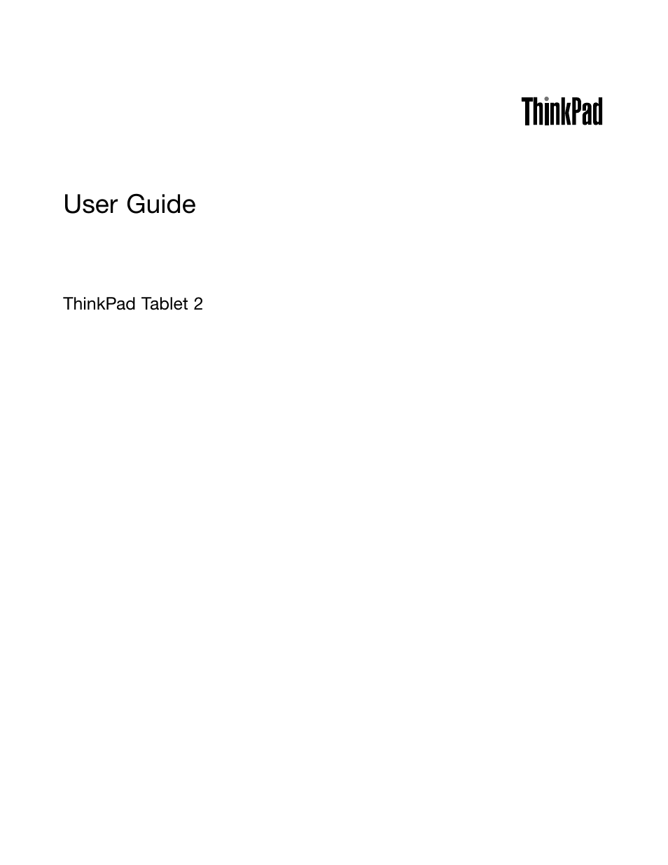 Lenovo ThinkPad Tablet 2 User Manual | 84 pages