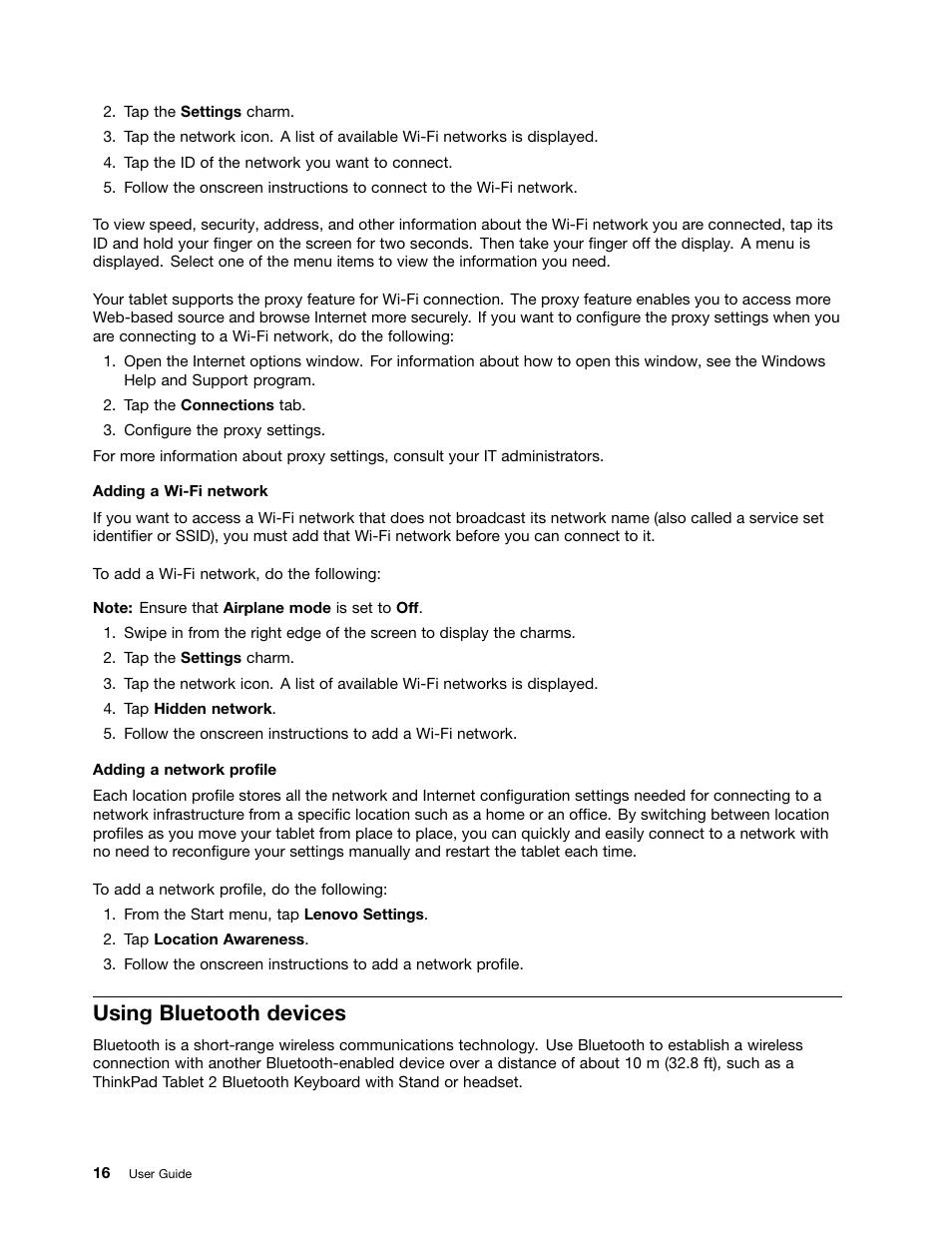 Using bluetooth devices | Lenovo ThinkPad Tablet 2 User Manual | Page 24 / 84