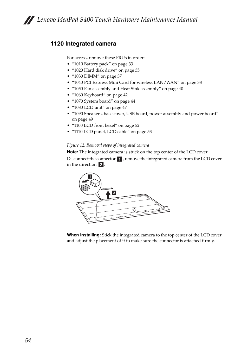 1120 integrated camera | Lenovo IdeaPad S400 Touch Notebook User Manual | Page 58 / 80