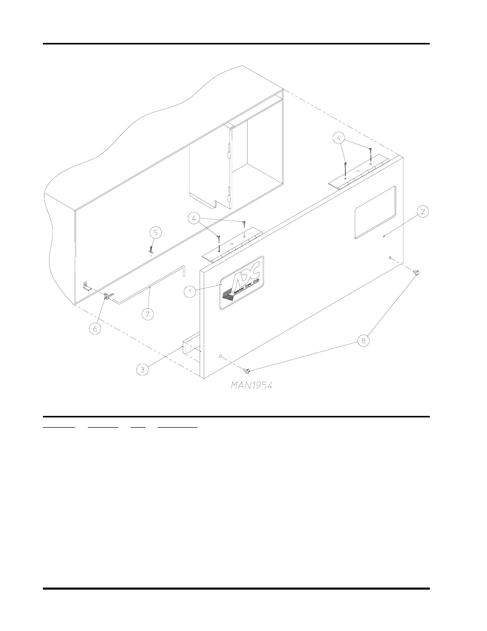 Control door assembly without trim | ADC ADG-758 User Manual | Page 4 / 44
