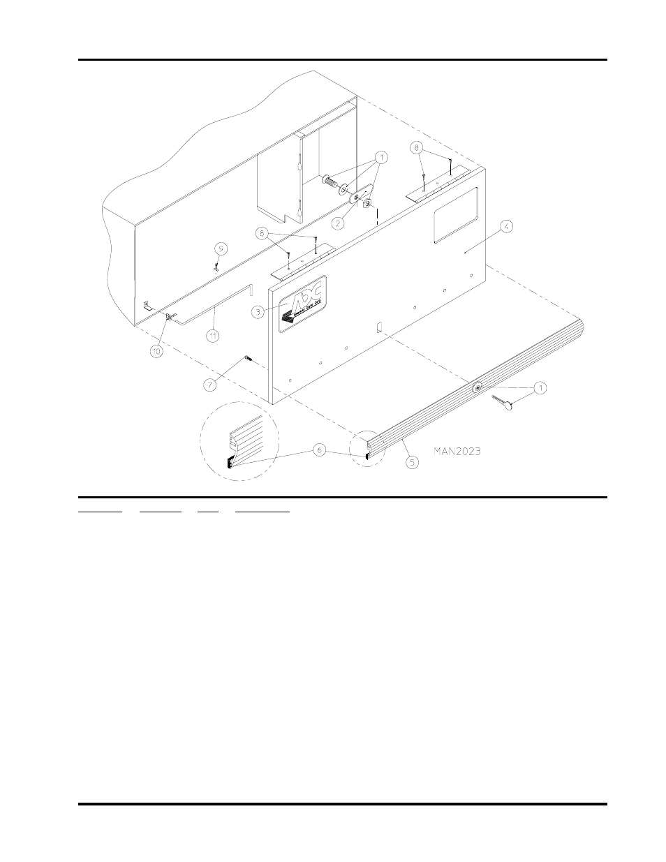 Control door assembly with trim | ADC ADG-758 User Manual | Page 5 / 44