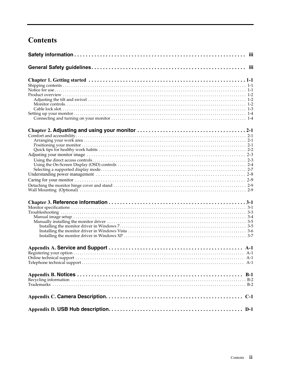 Lenovo L2362p Wide Flat Panel Monitor User Manual | Page 3 / 34