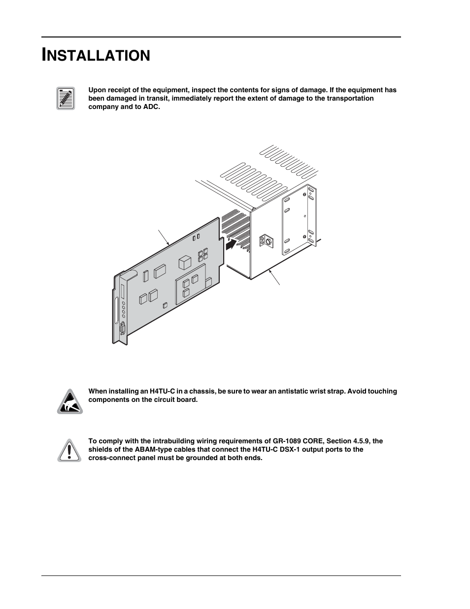 Installation, Installing the, Nstallation | ADC HDSL4 User Manual | Page 16 / 79