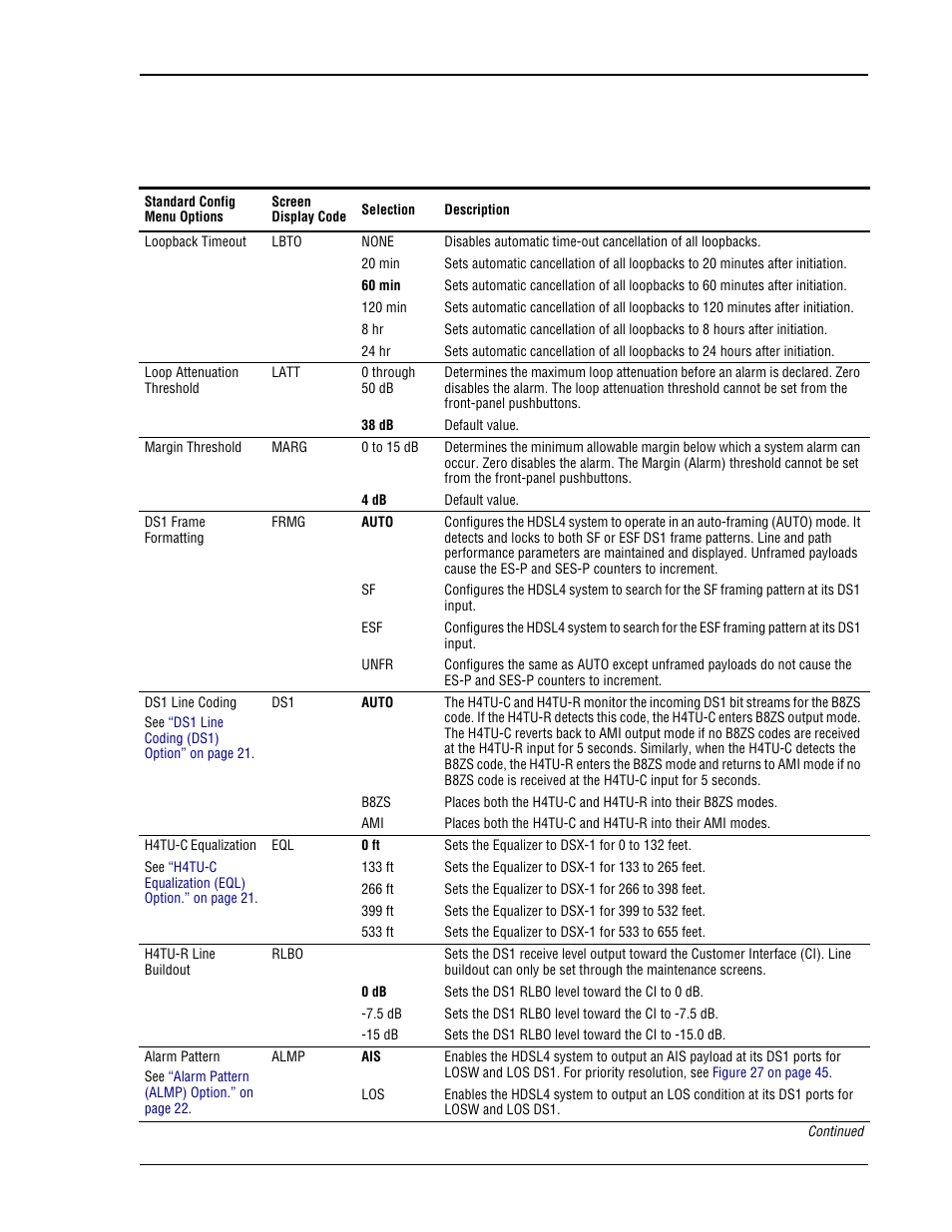 Table 5 on, Ected parameter. (see | ADC HDSL4 User Manual | Page 27 / 79