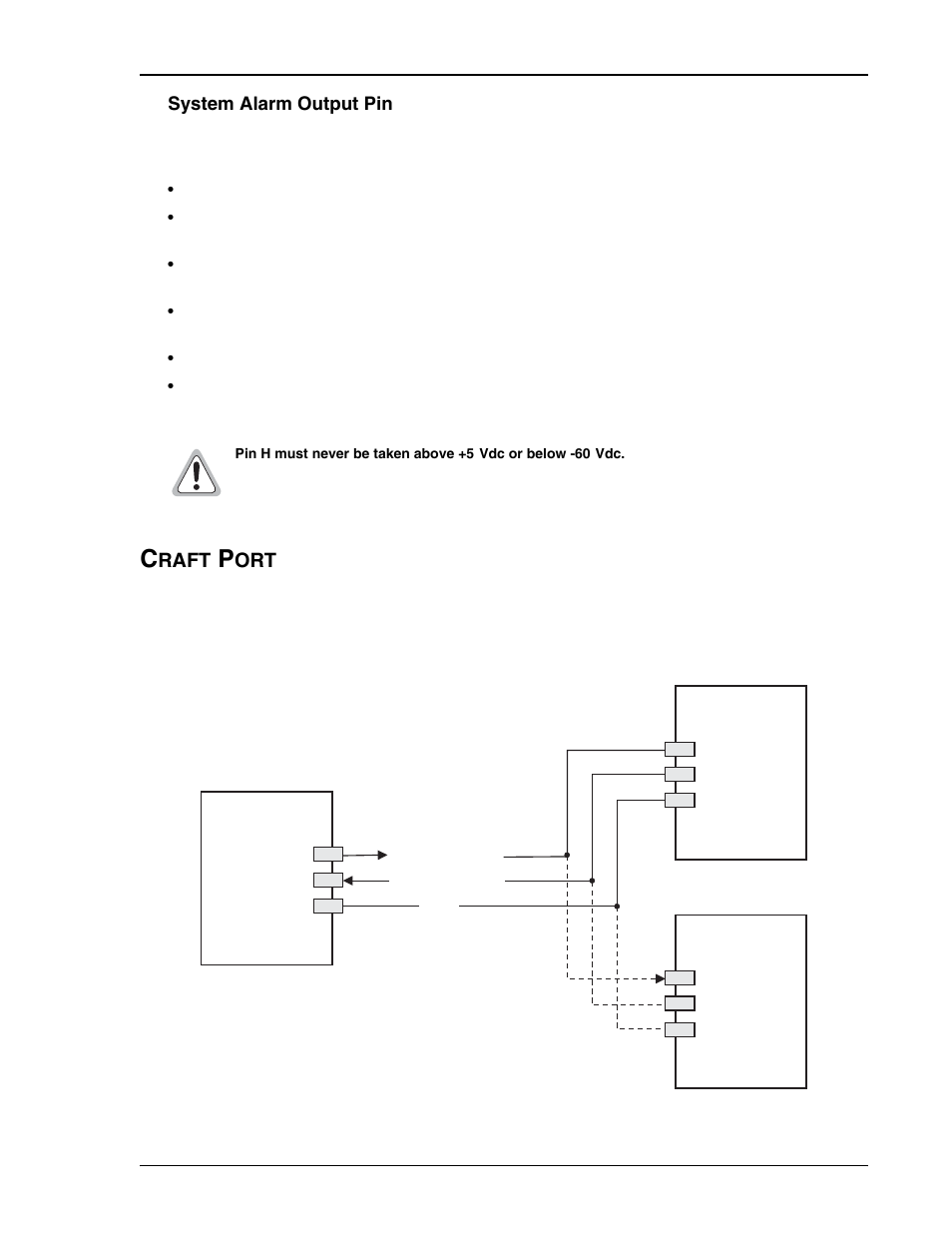 System alarm output pin, Craft port, Rs-232 craft port pinouts | Respectively, Raft | ADC HDSL4 User Manual | Page 71 / 79