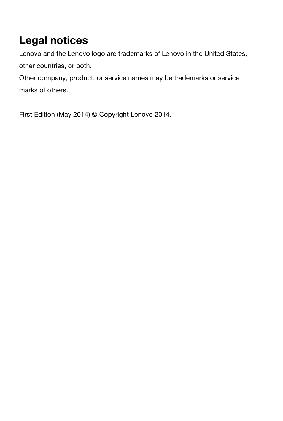 Legal notices | Lenovo S850 Smartphone User Manual | Page 3 / 61