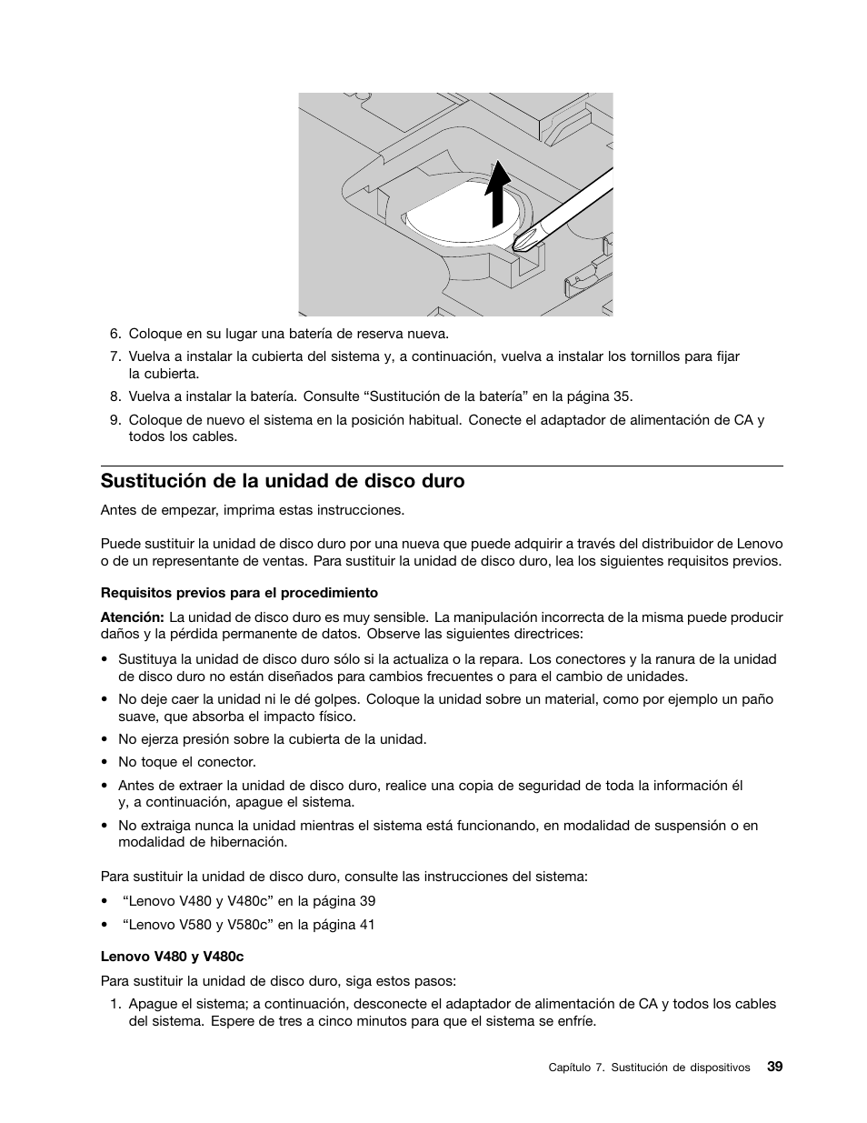 Sustitución de la unidad de disco duro | Lenovo V580c Notebook User Manual | Page 53 / 96