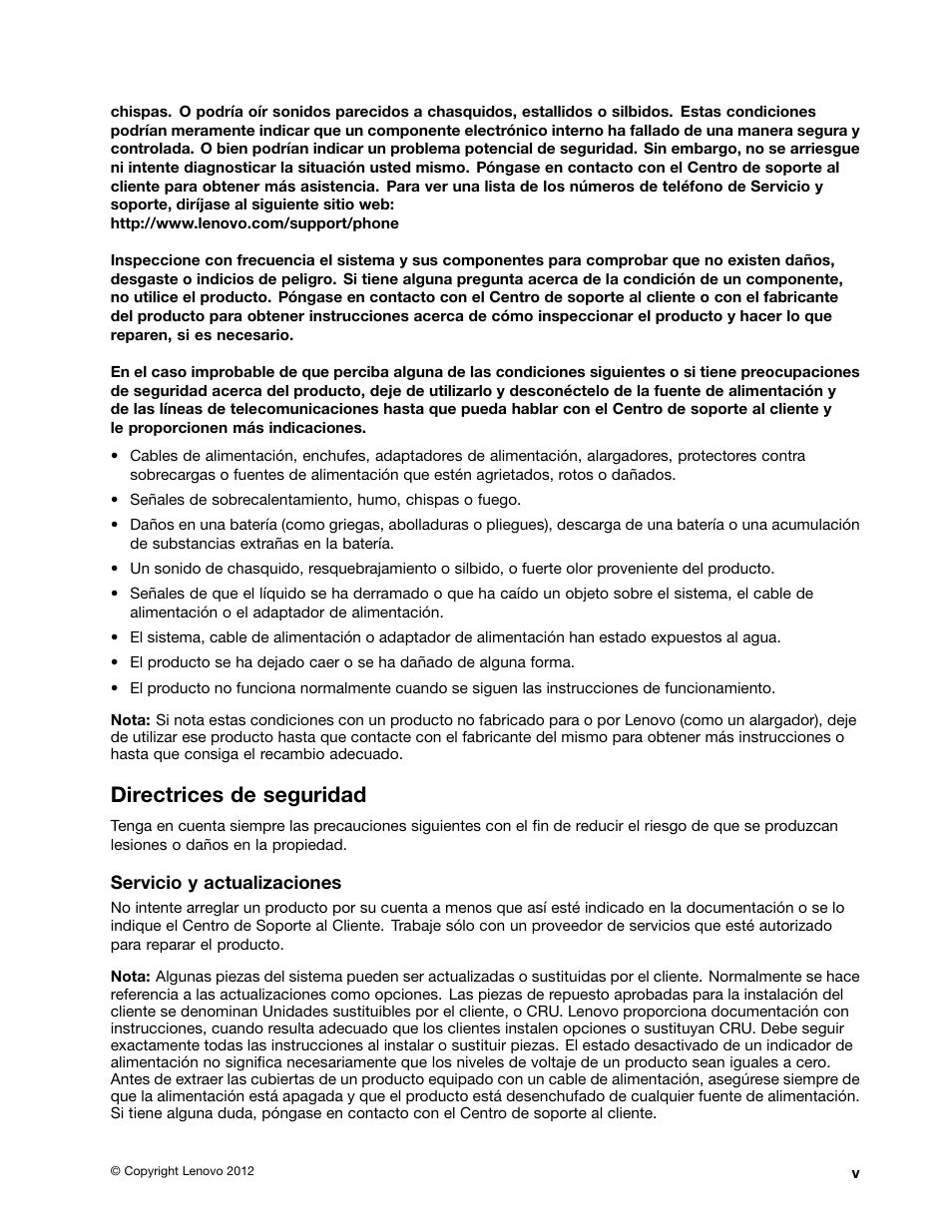 Directrices de seguridad | Lenovo V580c Notebook User Manual | Page 7 / 96