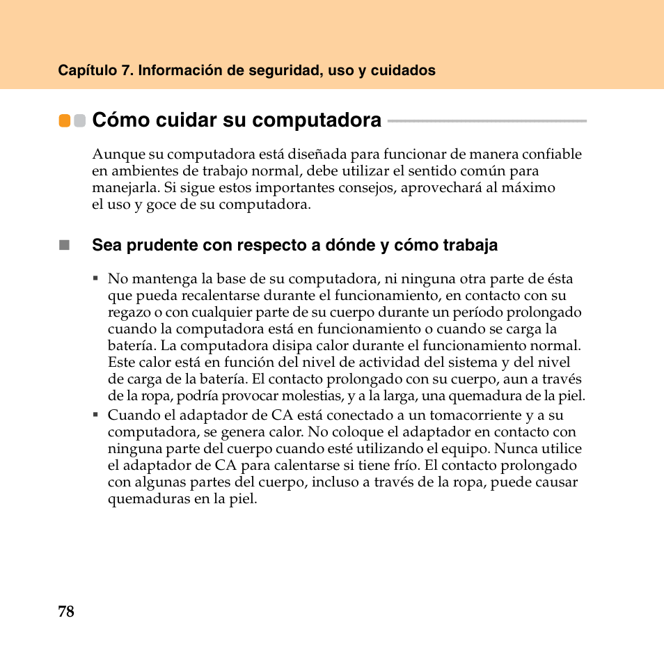 Cómo cuidar su computadora | Lenovo IdeaPad Y550P User Manual | Page 86 / 148