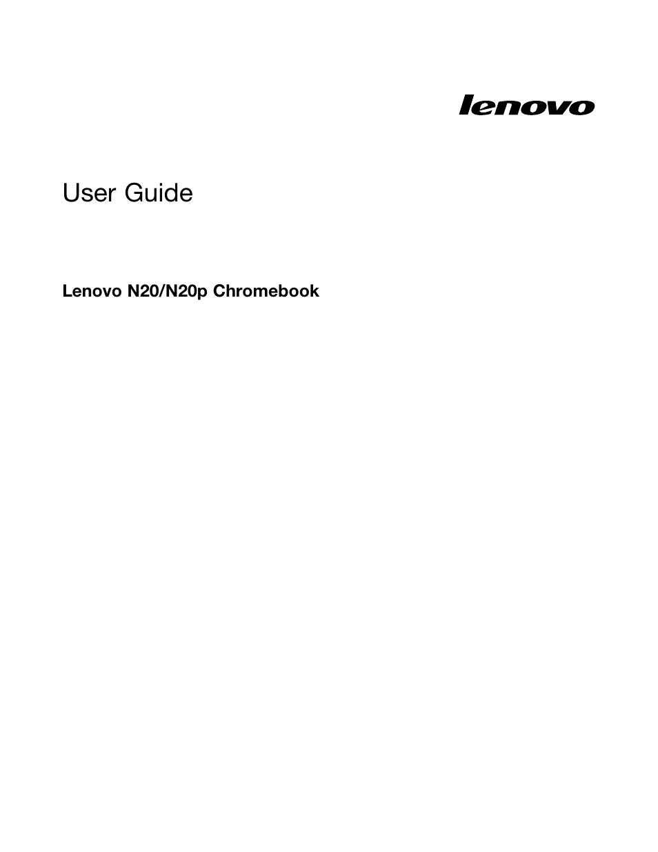 Lenovo N20p Chromebook User Manual | 40 pages