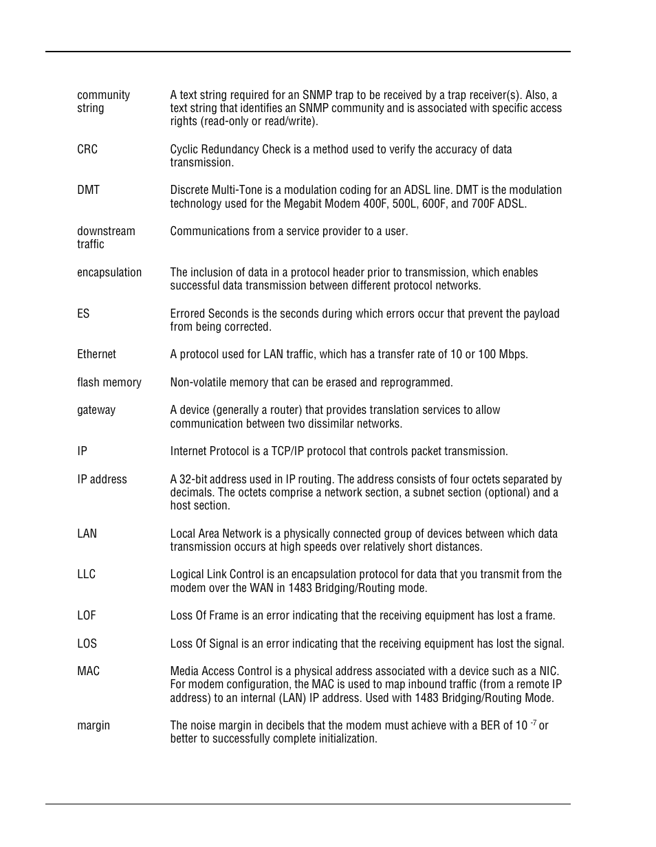 ADC Megabit Modem 700F User Manual | Page 128 / 140