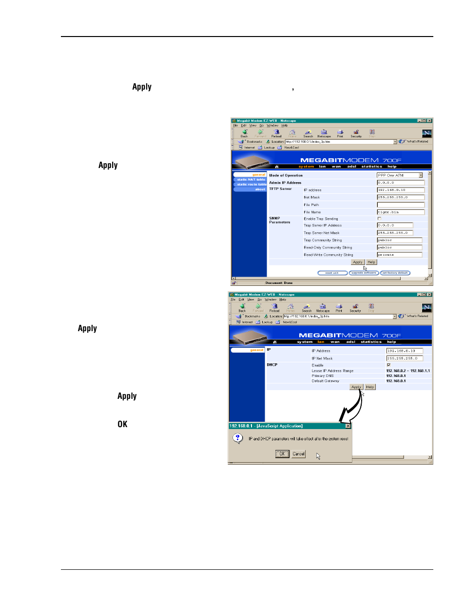 Saving the configuration to nvram | ADC Megabit Modem 700F User Manual | Page 39 / 140