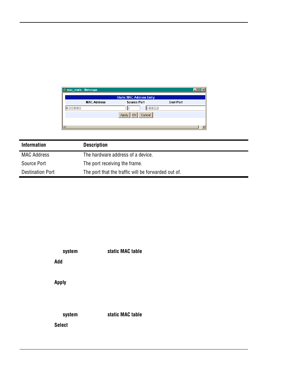 Mac e, Onfiguring, Tatic | Ntries | ADC Megabit Modem 700F User Manual | Page 52 / 140