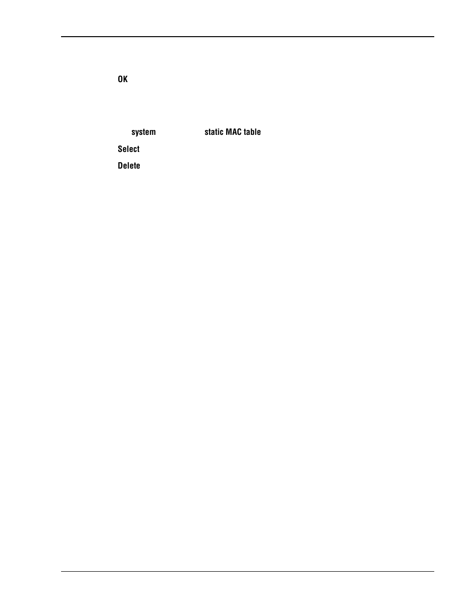 Delete a static mac entry | ADC Megabit Modem 700F User Manual | Page 53 / 140