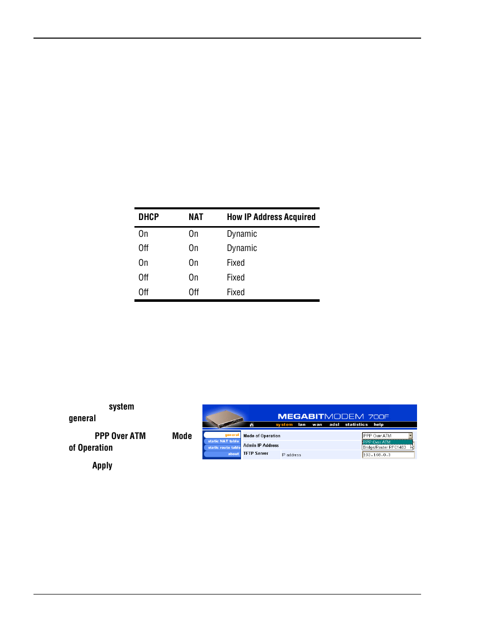 Ppp m, 700f o, Electing | Onfiguration, Arameters, Etting | ADC Megabit Modem 700F User Manual | Page 62 / 140