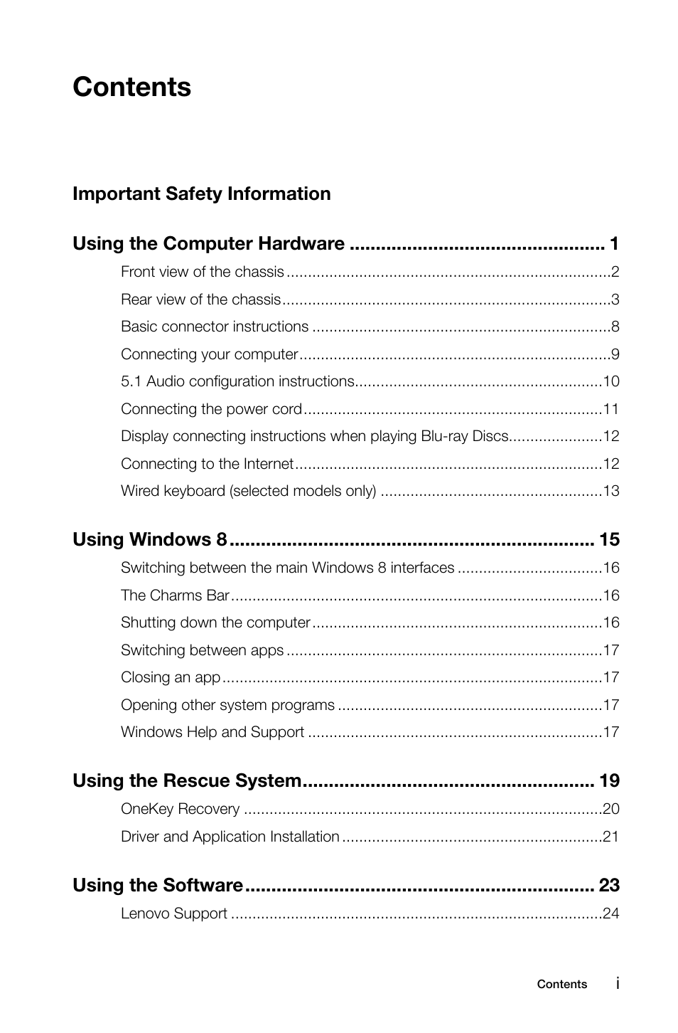 Lenovo H530 Desktop User Manual | Page 4 / 63