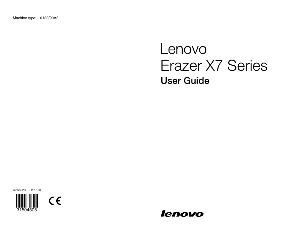 Lenovo Erazer X700 Desktop User Manual | 59 pages