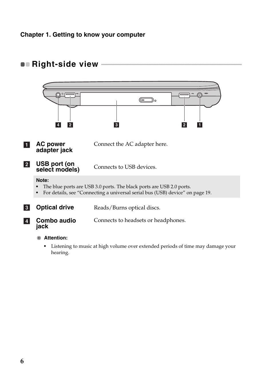 Right-side view | Lenovo IdeaPad P585 User Manual | Page 10 / 53