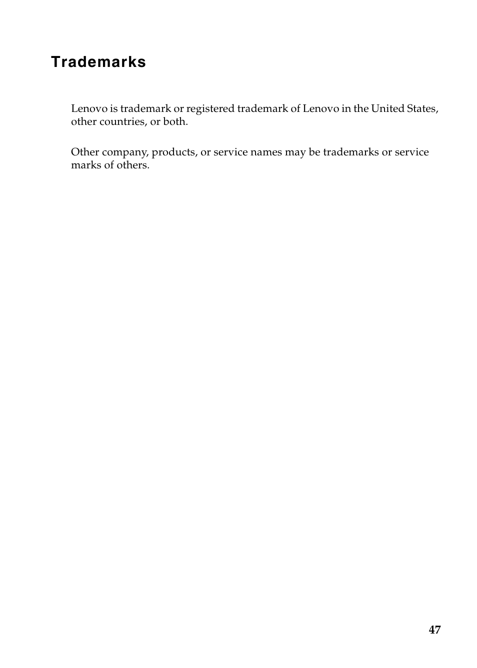 Trademarks | Lenovo IdeaPad P585 User Manual | Page 51 / 53