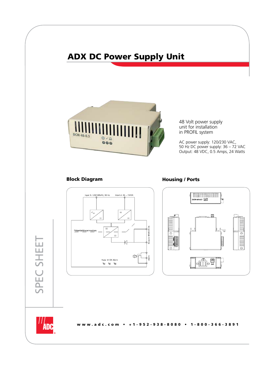 ADC ADX DC User Manual | 2 pages