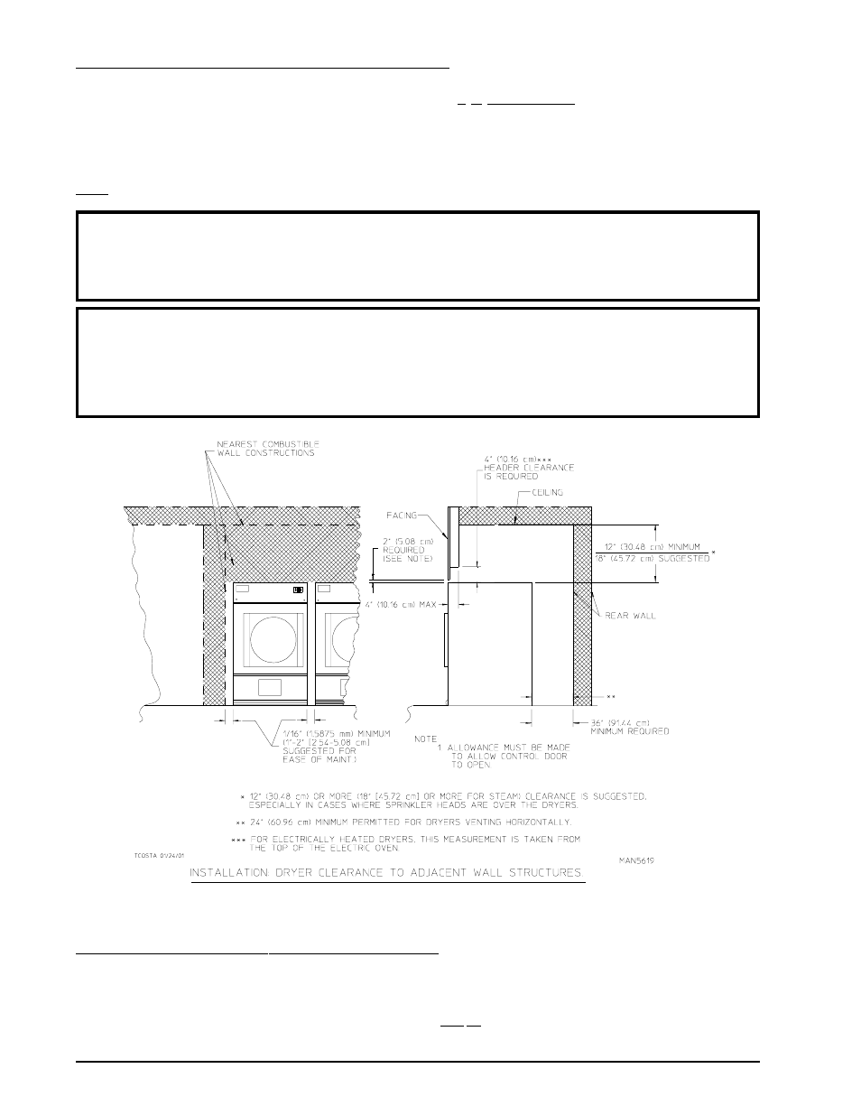 Dryer enclosure requirements, Fresh air supply requirements, C. dryer enclosure requirements | D. fresh air supply requirements | ADC AD-115ES User Manual | Page 16 / 50