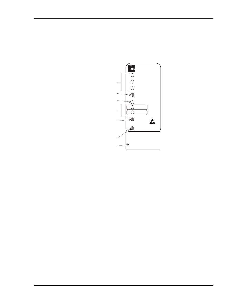 Front-panel description, Ront, Anel | Escription | ADC DL3XR-FCA100 User Manual | Page 11 / 52