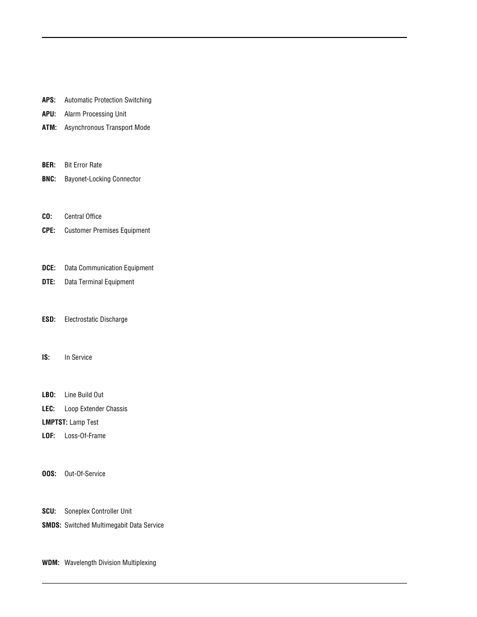 Appendix d - abbreviations, D - a, Ppendix | Bbreviations | ADC DL3XR-FCA100 User Manual | Page 50 / 52