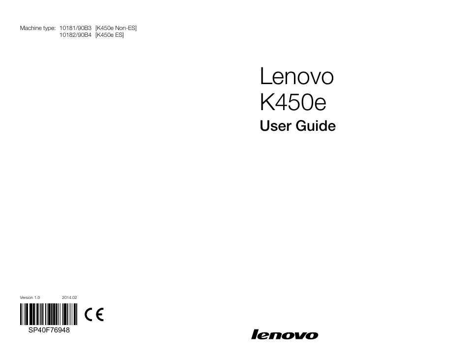Lenovo K450e Desktop User Manual | 55 pages