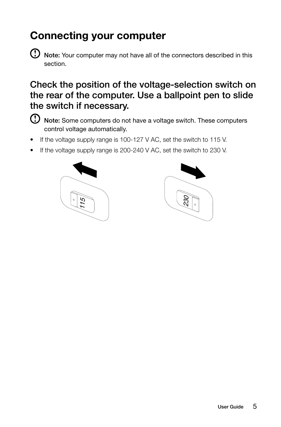 Connecting your computer | Lenovo K450e Desktop User Manual | Page 10 / 55