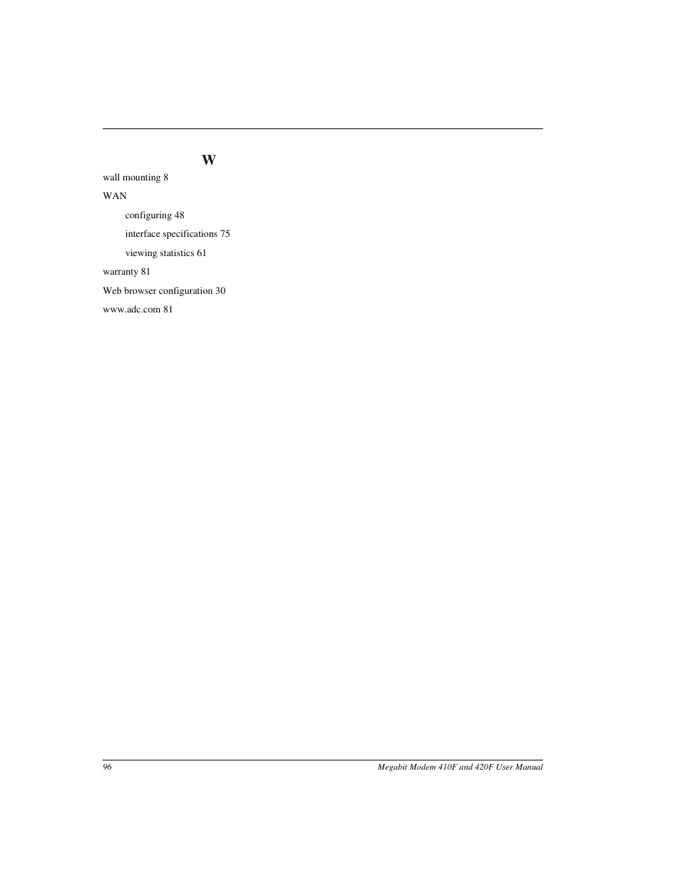 ADC 410F User Manual | Page 104 / 106