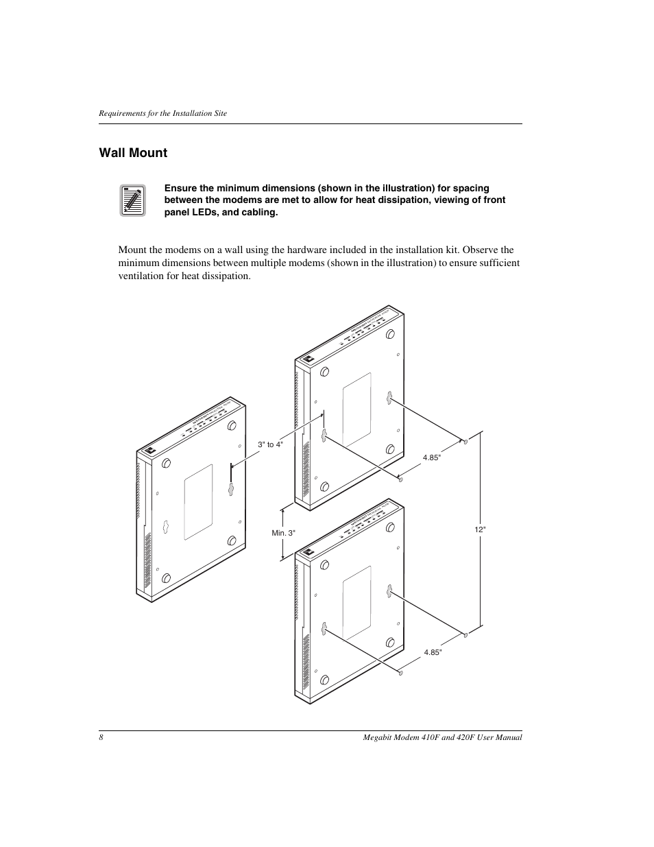 Wall mount, Pwr link tx rx sync tx rx mar | ADC 410F User Manual | Page 16 / 106