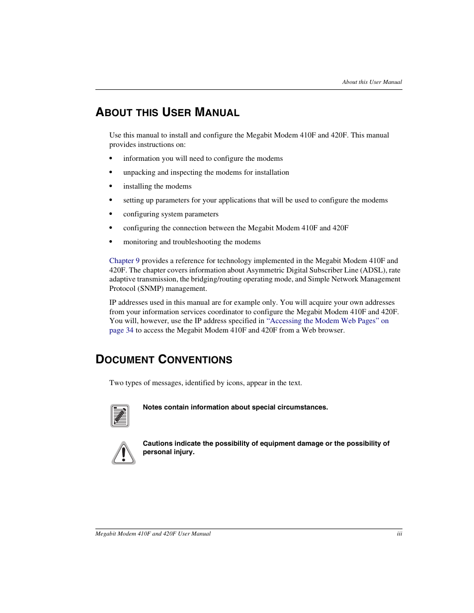 ADC 410F User Manual | Page 3 / 106